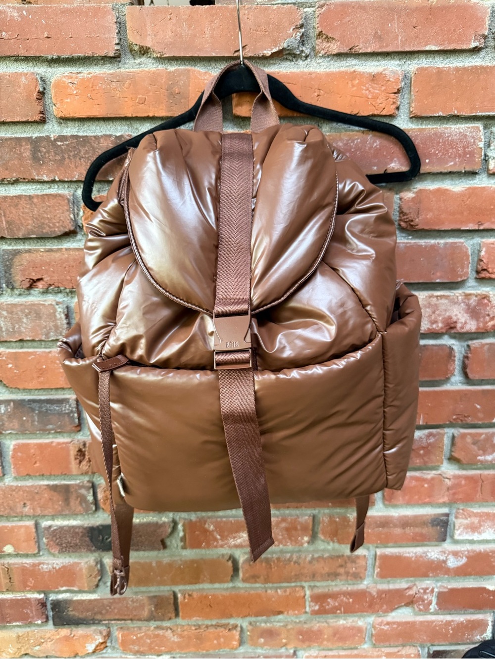BEIS Puffer Backpack in Brown